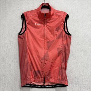 Hyperthreads Mens Large Cycling Vest Pink Windshirt Zip Pockets Lightweight
